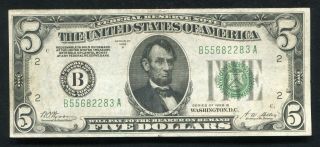 Fr.  1952 - B 1928 - B $5 Frn Federal Reserve Note “gold On Demand” York,  Ny Xf