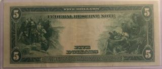 1914 $5 FEDERAL RESERVE BANK NOTE BURKE/MCADOO 3