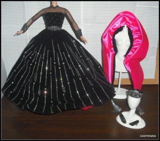 Outfit Barbie Doll 1998 Happy Holiday Evening Gown Dress Stole Shoes Accessory