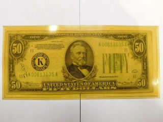 Series 1934 $50 Dollar Bill Federal Reserve Note K00613135a