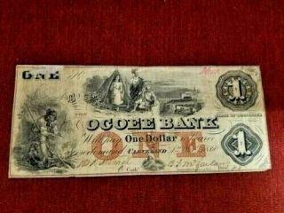 1860 $1 Ocoee Cleveland Tennessee Obsolete Bank Note Dual Autographs,  Bargain