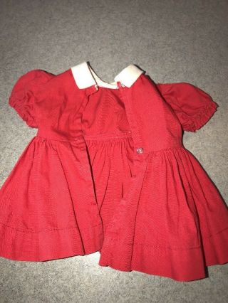 Terri Lee Doll Clothing Red Dress White Collar Tagged