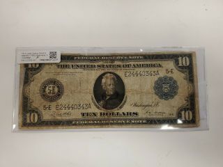 1914 $10.  00 Blue Seal F,  Note