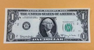 $1 Obstruction Error Note Missing Serial Number Low Ink Dollar Uncirculated