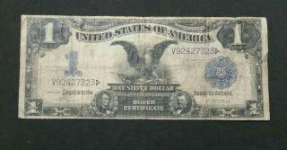 1899 $1 Dollar Black Eagle Silver Certificate Large Size Note Over 120 Years Old