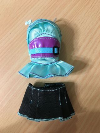 Barbie Doll Fashion Fever Belted Turquoise Top Black Mini Skirt Outfit