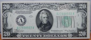 Series 1934 $20 Federal Reserve Note On Frb Of Boston Crisp Uncirculated