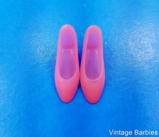 Barbie / Francie Doll Flat Pink Pointed Heels / Shoes Htf Vintage 1960 