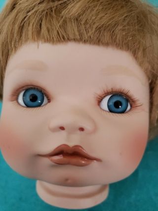 Vtg Artist Porcelain Doll Head Jessica To Make 19 - 20 " Baby W/ Dimple Parts