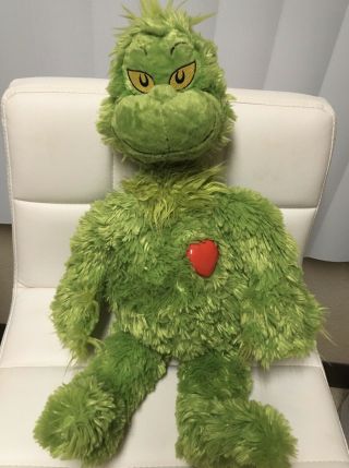 Build - A - Bear Dr Seuss The Grinch That Stole Christmas Lights Up Heart No Dvd ⛄️