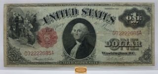 Fr.  36 1917 Large Size Legal Tender Dollar $1,  Fancy Serial Number - 17202
