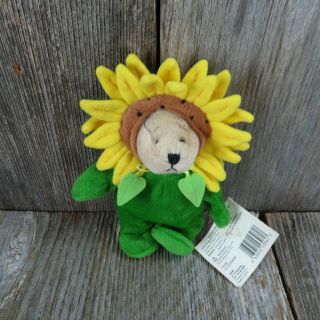 Ganz Wee Bear Village Lil Blossom Sunflower Stuffed Animal Plush With Tag 6 Inch