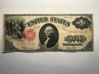 1917 $1 Red Seal Legal Tender Large Size Us Note - Vf,  Crisp See Photos