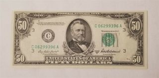 West Point Coins 1950B $50 Federal Reserve Note ' C ' Philadelphia Choice BU 2