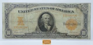 1907 Large Gold Certificate 10 Dollars $10 Fr.  1171,  Small Pin Holes - 17095