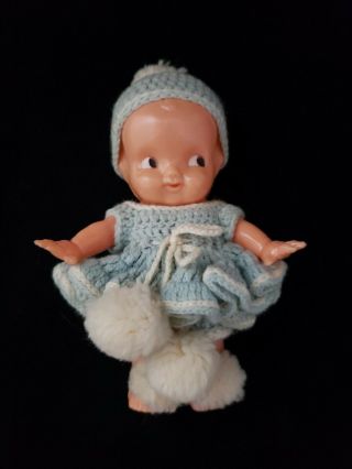 Vintage Irwin Celluloid Kewpie Doll Knit Outfit Made In Usa