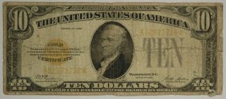 1928 $10.  Gold Certificate.  Cu198a/