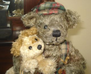 Ganz Cottage Collectibles Jointed Teddy Bear Robbie & Rover,  His Puppy - Retired