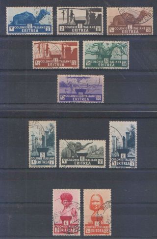 Italy Eritrea 1934 Sc 158 - 167 Full Set,  Extra Shade Scv$49.  90