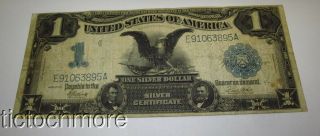 1899 $1 Dollar Black Eagle Silver Certificate Large Size Note E91063895a
