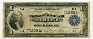 Us 1918 $1 Cleveland Dollar Bill National Currency Large Note 5981a