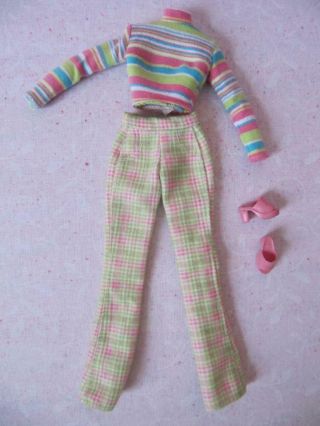 Vtg 1998 Cool Sitter Adult Teen Skipper Doll Clothes Plaid Pants Top Shoes 100