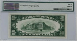 1934 A $10 FEDERAL RESERVE NOTE CHICAGO PMG CERTIFIED 66 EPQ FEM UNC (636B) 2