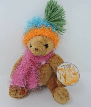 Cherished Teddies Bear Plush Enesco Priscilla Hillman 8 " Soft Toy Brown Pink