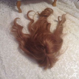 14 " Circumference Vintage Auburn Human Hair Doll Wig