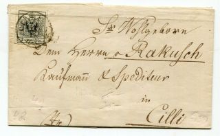 Austria 1856 Early Imperf Issue - Folded Cover To Cilli -