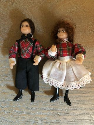 Miniature Dollhouse Boy Girl Porcelain Children Artisan Ooak Pair Siblings