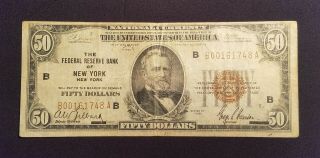 West Point Coins 1929 $50 ' Federal Reserve Bank of York ' National Note ' B ' 2