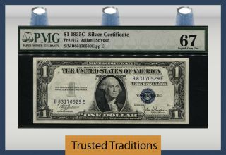Tt Fr 1612 1935c $1 Silver Certificate Pmg 67 Epq Gem Uncirculated