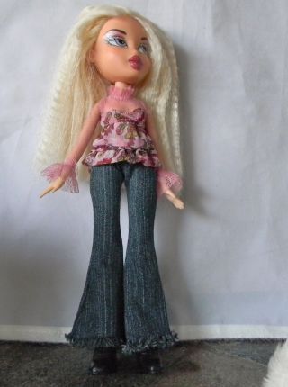 Bratz Doll Girl Blonde Hair Jean Pink Baby Doll Top