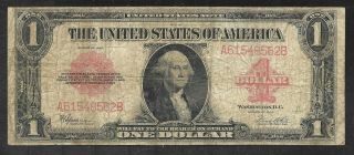 Us Large Size $1.  00 Legal Tender (red Seal) Note - 1923 - Fine