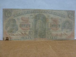 1860 $5 The Farmers and Mechanics Bank - Savannah,  GEORGIA Obsolete Note 2