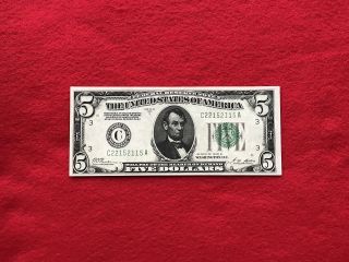 Fr - 1952c 1928 B Series $5 Philadelphia Federal Reserve Note Choice Uncirculated