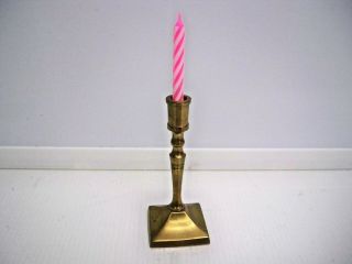 Minature Solid Brass Candlestick For Doll House Or Minature Display Cabinet