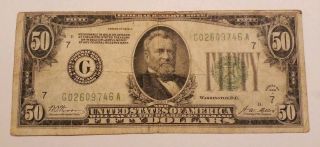 1928 Us $50 " Redeemable In Gold " Fifty Dollar Bill Note U.  S.  Currency Money