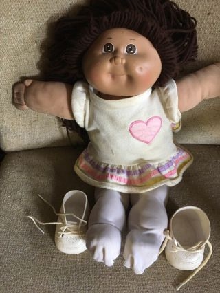 Authentic 1984 Cabbage Patch Kids Doll Dark Brown Hair