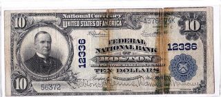 $10 1902 Pb Federal National Boston Massachusetts Ma Note Has Strong Signatures