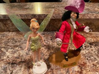 Disney Collector Dolls.  Masters Of Malice Captain Hook & Tinkerbell (peter Pan)