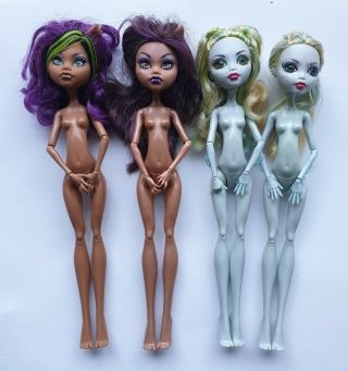 Monster High Dolls,  Bulk Lot; Clawdeen X 2,  Lagoona Blue X 2,  Nude