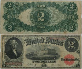 1917 Two Dollar Red Seal,  Legal Tender Large Size Note