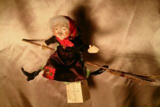 Vintage Colorado Artist Filis Coit Handmade Signed 26 A Good Luck Witch Doll