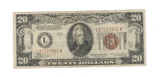 1934 - A $20 Twenty Dollar Federal Reserve Note - Hawaii -