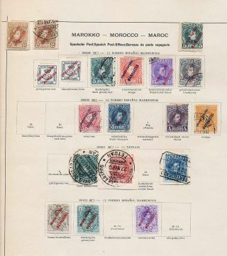 Spain Maroc Guinea 1903/1911 M&u On Pages (44 Items) (a121