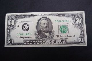 1963 A $50 Federal Reserve (star) Error Note - Ser.  C 00224863 - Crisp