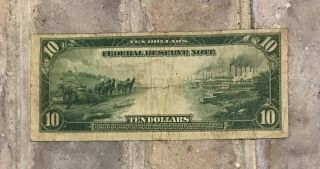 1914 $10 DOLLAR FEDERAL RESERVE NOTE CURRENCY LARGE ANDREW JACKSON 2