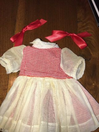 Doll Clothing Terri Lee Tagged 1950’s Red And White Checked Dress Organdy Skirt